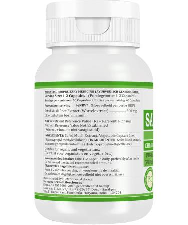 Morsan Nutraveda Safed Musli Chlorophytum Borivilianum 500mg 60 Capsules Kruiden Supplement 1 - Buy Online on GoSupps.com