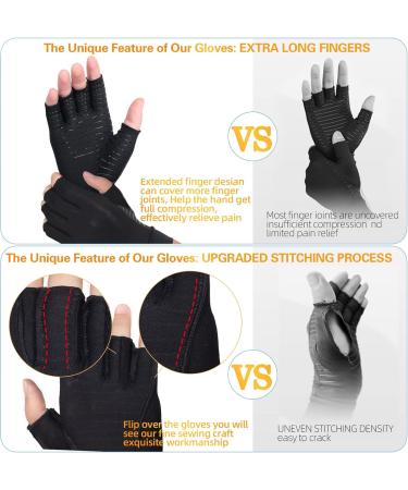Donfri Copper Arthritis Compression Gloves - Pain Relief & Warmth for Men & Women (Large) | Best eCommerce Shipping Worldwide - Buy Online on GoSupps.com