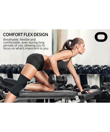 Crucial Compression Knee Sleeve (1 Pair) for Men & Women - Non-Slip Support for Running, Weightlifting, Basketball - Medium Size - Black - Buy Online on GoSupps.com