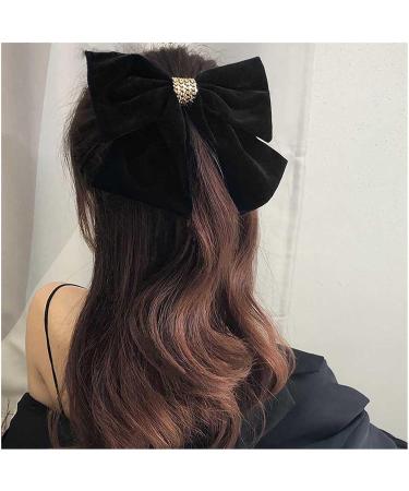 Cimenexe Bohemian Ribbon Bow Hair Clips Black Velvet Bow Hair Clip Big Velvet Ribbon Bow Tie Hair Clip Barrettes Retro Black Satin Bow Hair Clip Bow Winter Decorative Hair Accessories for Women - Buy Online on GoSupps.com