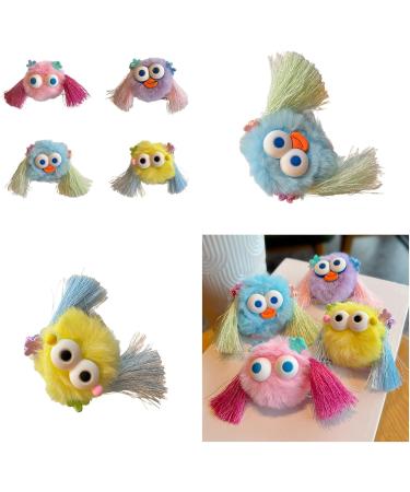 amangul Cartoon Coal Hair Clip Lazy Hairpin Duckbill Hairclip Lovely Tassels Barrettes for Women Side Bangs Girl Hair Style Tool(Pink) - Buy Online on GoSupps.com