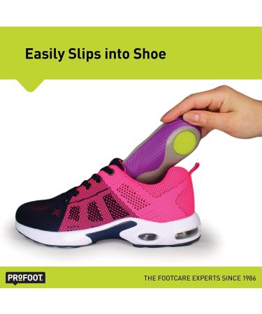 PROFOOT Runner's Knee Orthotic Insole for Women 6-10 | Shock-Absorbing Heel Support & Foot Position Correction | Cushioned Insole for Chondromalacia - Purple - Buy Online on GoSupps.com