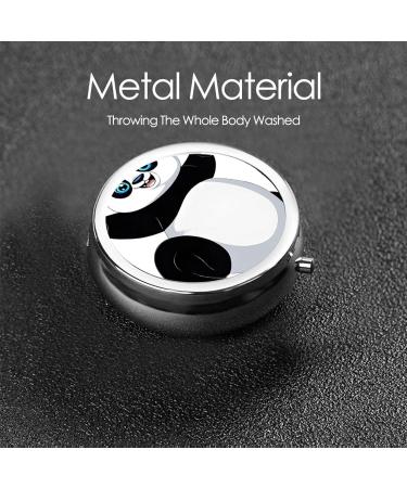 Pandas Printed Mini Round Pill Box - 3 Compartment Organizer for Travel & Home | Portable Medicine Case - Buy Online on GoSupps.com