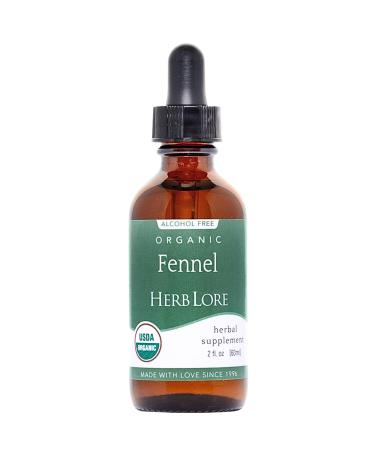 Herb Lore Organic Fennel Seed Tincture - Soothes Gas & Bloating - Lactation Support Supplement - 2 fl oz 2 Fl Oz (Pack of 1)