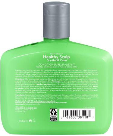 Neutrogena Soothing & Calming Healthy Scalp Conditioner to Moisturize Dry Scalp & Hair with Tea Tree Oil pH-Balanced Paraben-Free & Phthalate-Free Safe for Color-Treated Hair 354 ml. Conditioner Green - Buy Online on GoSupps.com