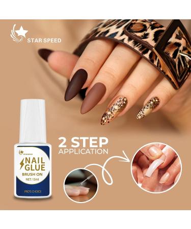 2pcs Super Strong Brush on Nail Glue for Fake Nails - Professional Long Lasting Acrylic Nail Adhesive - 30ml - Buy Online on GoSupps.com