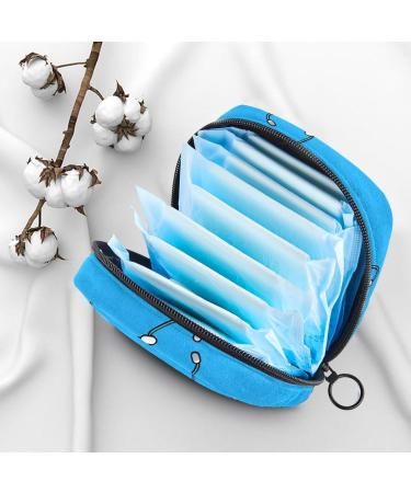 MUOOUM Blue Cardiogram Print Women's Paper Bag | Servant Bag for Teens & Women | Menstrual Cup Pocket & Pad Holder | 4.7x6.6x6.6 in/12x17x17 cm - Buy Online on GoSupps.com