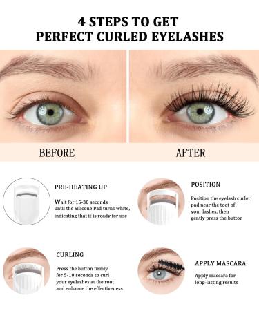 Heated Eyelash Curlers - Quick Charge 2 Heat Modes Anti-Burn Design for Perfectly Curled Lashes - Buy Online on GoSupps.com
