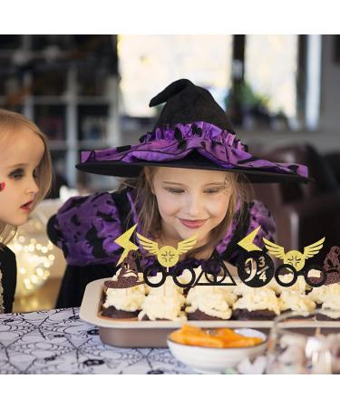 24 Pack Wizard Cupcake Toppers Glitter Magical Inspired Cupcake Picks for Wizard Theme Baby Shower Kids Birthday Party Cake Decorations Supplies 1 - Buy Online on GoSupps.com