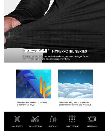 TSLA Men's UPF 50+ Long Sleeve Compression Shirts 3 Pack - Black - Large | Athletic Workout & Water Sports Rash Guard - Buy Online on GoSupps.com