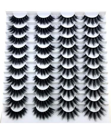 HBZGTLAD 20 pairs 2 Styles 3D Mink Lashes Natural False Eyelashes Dramatic Volume Fake Lashes Makeup Eyelash Extension Thick Lashes (00-7)