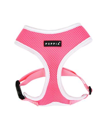 Puppia Soft Harness II - Soft dog harness for small and medium sized dogs - very comfortable and adjustable Pink L
