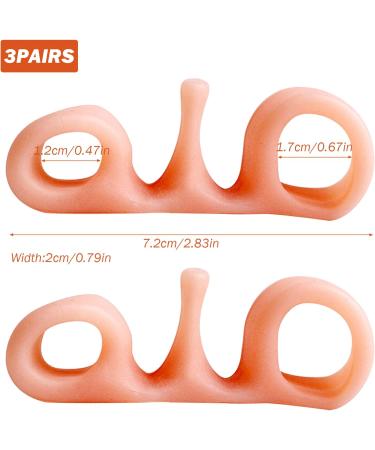 3 Pairs Silicone Toe Separators Elastic Toe Separators for Pedicure Breathable Bunion Corrector for Women Men Toe Separators - Buy Online on GoSupps.com