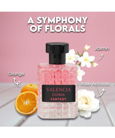 Women's Spray Perfume Valencia Donna Fantasy Long Lasting Eau De Parfum Cologne for Women Refreshing Floral Fragrance for Casual Use Ideal Holiday Gift 3.4 Fl Oz - Buy Online on GoSupps.com