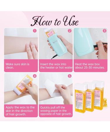  Beauty7 Beauty7 Pack of 3 roll-on wax cartridges - 150 ml - For hair removal on underarms intimate areas legs and more - Buy Online on GoSupps.com