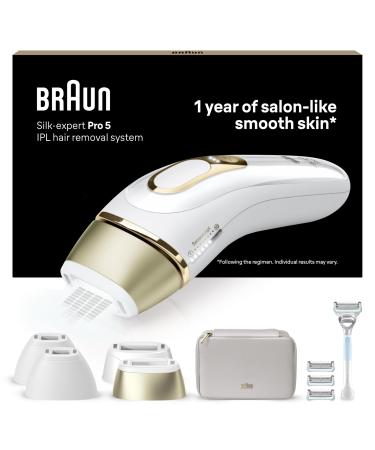 Braun Silk·expert Pro 5 IPL Hair Removal Device, Semi-Permanent Hair Removal, Laser Alternative for 1 Year of Smooth Skin,