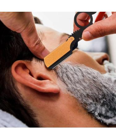 Fulenyi Cut-Throat Razor - Stainless Steel Shaving Tool for Beginners | Men's Beauty | Home Camping & Travel Essentials | Black Gold Finish - Buy Online on GoSupps.com