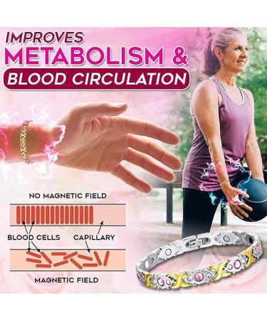 JXWYHH Magnetic Therapy Menopause Reliving Bracelet Elegant Bracelet for Women Hot Flashes Hematite Effective Relieving Anxiety (2pcs Rose gold) Alloy - Buy Online on GoSupps.com