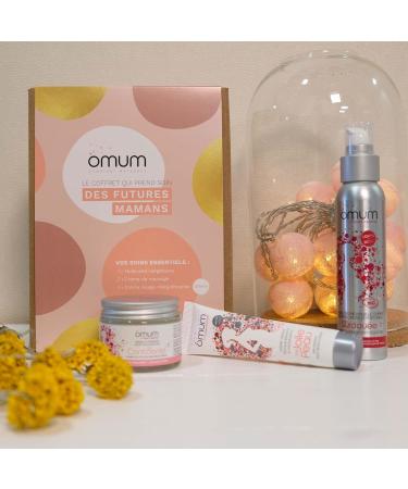 OMUM - Gift Box for Future Mothers 3 Organic Treatments: 1 La Confidente Massage Cream + 1 Surdou e Stretch Mark Oil + 1 Ma Jolie Peau Face Cream - Natural France Vegan Compatible with Pregnancy and Breastfeeding - Buy Online on GoSupps.com