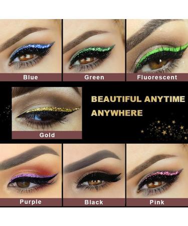False Eyelashes Eyeliner Stickers 4 Pairs Reusable Adhesive Eyelashes & Eyeliner Stickers 2 in 1 Eye Glitter Shiny Makeup Reusable Eyelashes Eyeliner Sticker for Party Festivals Black - Buy Online on GoSupps.com