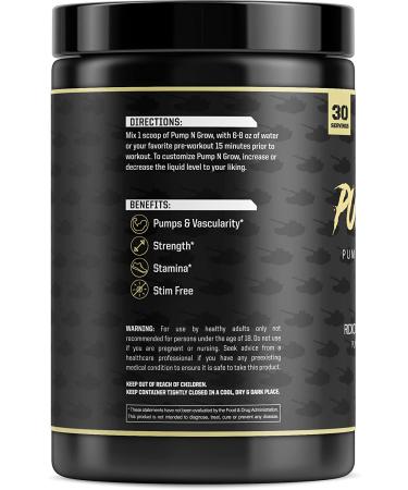 Pump-N-Grow Muscle Pump and Nitric Oxide Boosting Supplement - Caffeine Free Pre Workout with L-Citrulline, L-Arginine, Beta-Alanine - Fruit Punch Flavor - 30 Servings - Buy Online on GoSupps.com