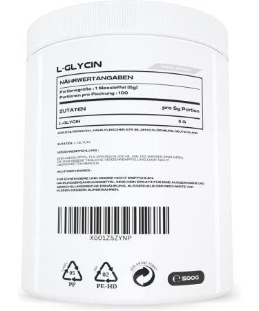Aceus Nutrition L-Glycine Powder for Your Skin 500 g High Dose Made in Germany - Buy Online on GoSupps.com