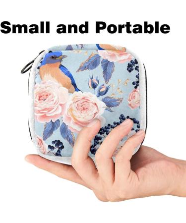 GIAPB Sanitary Napkin Storage Bag | Period Tampon Makeup Pad Pouch | Bird Roses Flower Color1621 - Buy Online on GoSupps.com
