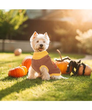 HUMLANJ Thanksgiving Knitted Dog Turtleneck Sweater - Warm Turkey Pullover for Puppy - Leash Hole - Small-Medium Sizes - Buy Online on GoSupps.com