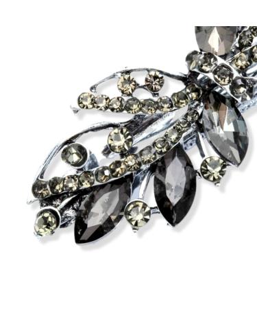 Topkids Vintage Style Accessories: Silver Rhinestone Butterfly & Flower Bridal Jewelry Pearl Hair Clasp - 6.5 cm - Buy Online on GoSupps.com