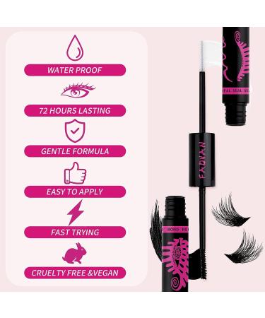 FADVAN Lash Bond & Seal Cluster Lashes Glue (10ml) - Gentle, Latex-Free Adhesive for 48-72 Hours Strong Hold on Individual Lashes - Buy Online on GoSupps.com