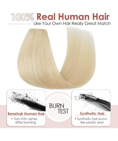 Benehair Clip in Human Hair Extensions One Piece Real Human Clip in Hair Extensions 14 Inches 55g Blonde Real Human Hair Extension Upgraded V Type Clip in Hair Extension for Women #60 14Inches Platinum Blonde #60 - Buy Online on GoSupps.com