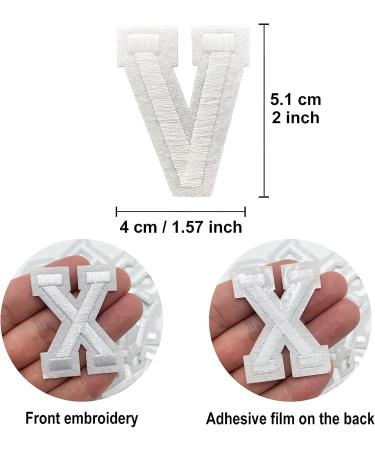 Jongdari Iron on Letters 52 Pcs Alphabet Patches - White Adhesive Decorative Repair Patches for Clothing and Accessories - Buy Online on GoSupps.com
