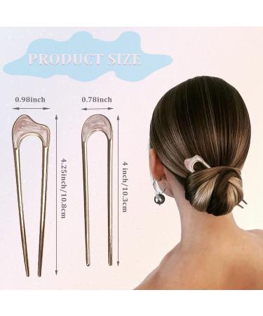 6 Pieces Metal U Shaped Hair Pins - Vintage Hair Sticks for Stylish Hairdos | French Hair Pin Hairstyle Accessory for Women and Girls - Buy Online on GoSupps.com