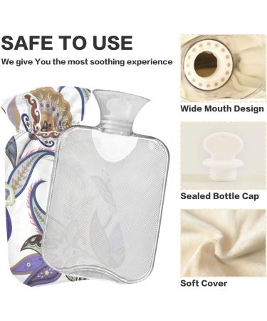 NAANLE 1L Hot Water Bottle with Paisley Flower Cover - Pain Relief for Menstrual Cramps & Cold Therapy - Buy Online on GoSupps.com