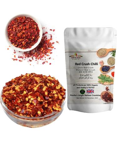 Spices&herbsuk Organic Dried Red Crushed Chilli Flakes 100g - Perfect for Pizza, Pasta, BBQ, and More! - Buy Online on GoSupps.com