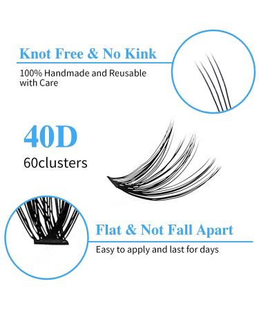 40 Roots Faux Mink Lash Clusters - 0.07D Curl, 16mm | DIY Reusable Natural Look - Buy Online on GoSupps.com