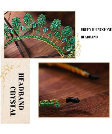 Flayem Green Crystal Headband Rhinestone Hairband Green Beads Hairhoop Party Costume Christmas Hair Accessories for Women and Girls - Buy Online on GoSupps.com