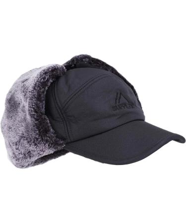 Winter Aviator Hat with Ear Flaps for Women and Men - Grey | Warm Trapper Hat for Snow Ski and Cycling - Buy Online on GoSupps.com
