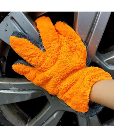 Dishwashing Gloves Plush Superfine Fiber Washing Gloves Coral Wool Car Washing Gloves Washing Bowls Gloves Tools Yellow - Buy Online on GoSupps.com