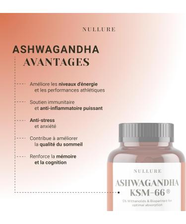 Nullure Ashwagandha Organic KSM-66 + Bioperine | Vegan | 600mg | 100% Pure | Anti-Stress (Cortisol) Performance Bodybuilding Sleep | 5% Withanolides | 120 Capsules (2 Months) - Buy Online on GoSupps.com