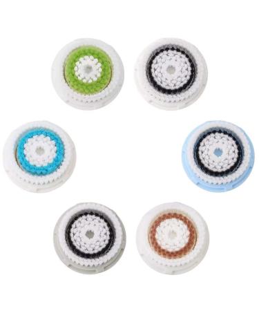6 pieces brush heads Face cleaning brush replacement brush heads exchange brush for electrical face brush facial cleaning replacement brushes for peeling and deep cleaning