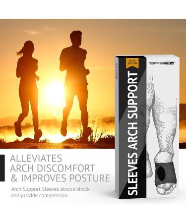 Metatarsal Compression Arch Support Sleeves for Flat Feet Pain Relief - Medium Black | Reusable Gel Pad Fabric Socks for Arthritis & Plantar Fasciitis - Men & Women - Buy Online on GoSupps.com