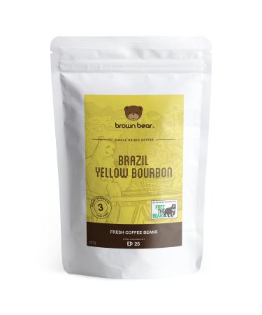 Brazilian Coffee Beans 227g - Brazil Yellow Bourbon Speciality Coffee - Medium Roast - Brown Bear - For All Coffee Machines - Strength 3