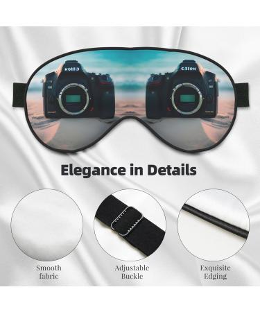 FoRes Summer Beach Print Eye Mask - Adjustable Black Unisex Light Blocking Sleep Mask for Deep Rest - Buy Online on GoSupps.com