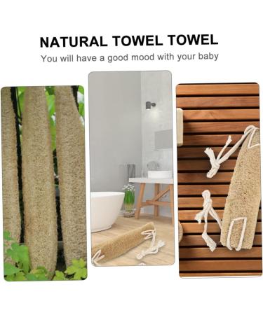 Loofah Bath Towel Scrubber | Exfoliating Bath Sponge & Back Scrubber Strap - Beige - Perfect for Travel & Shower - Buy Online on GoSupps.com