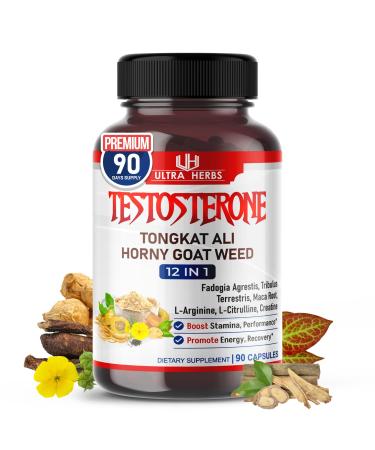 Ultra Test Capsule 12 in 1 Complex with L-Arginine, Fadogia Agrestis, Tribulus Terrestris, Maca Root, Beetroot, L-Citrulline, Creatine (90-Day Supply)