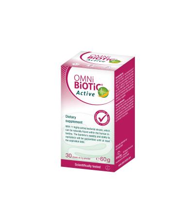 OMNi BiOTiC Active | 30 portions (60g) | 11 Bacterial strains | 10 Billion Bacteria per Daily dose | Powder | Vegan | for Daily use | Contains Bacteria for The intestinal Flora