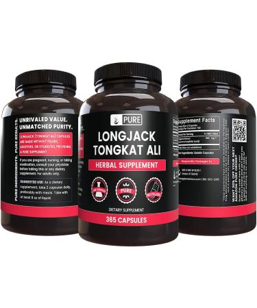 Pure Longjack (Tongkat Ali) 365 Capsules - No Fillers, Lab Verified, 365 Count - Buy Online on GoSupps.com