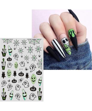 JMEOWIO 9 Sheets Halloween Nail Art Stickers Decals Self-Adhesive Colorful Flower Ghost Pumpkin Nail Supplies Nail Art Design Decoration Accessories - Buy Online on GoSupps.com