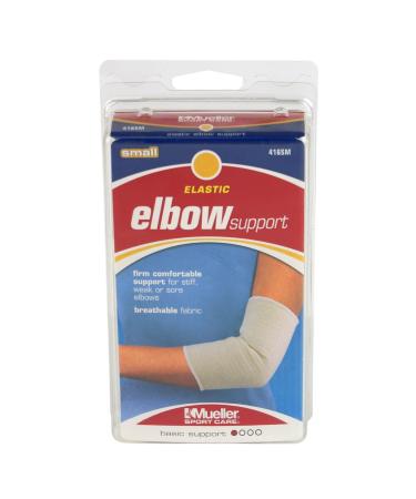 Mueller Elbow Support Elastic Knit Contoured Lightweight Beige - Small 7-10"